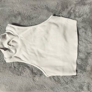 ALO Yoga White Ribbed Crop Top